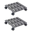 vidaXL Soporte con ruedas para plantas 2 unidades WPC gris 30x30x7,5cm