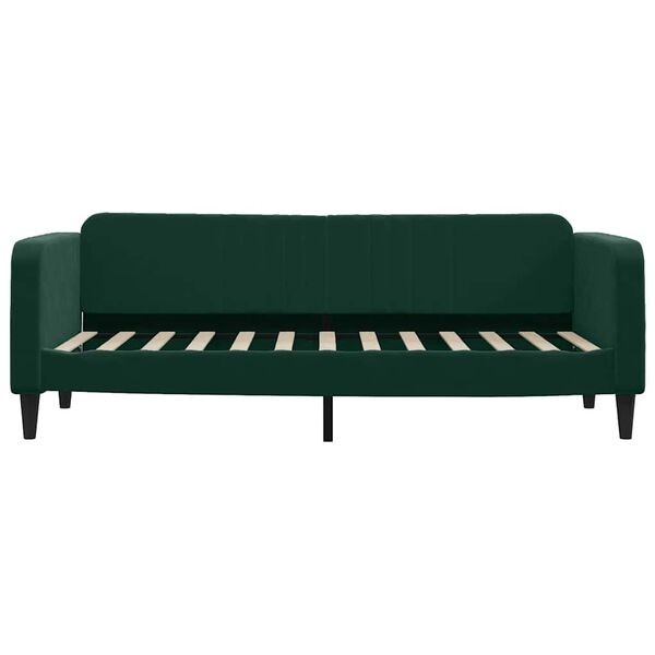 vidaXL Sof&aacute; cama con colch&oacute;n terciopelo verde oscuro 80x200 cm