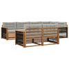 vidaXL Conjunto de sof&aacute;s de exterior 7 uds. Natural y Gris Claro