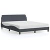 vidaXL Estructura de cama Dover terciopelo gris oscuro 160x200cm