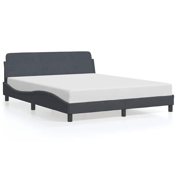 vidaXL Estructura de cama Dover terciopelo gris oscuro 160x200cm