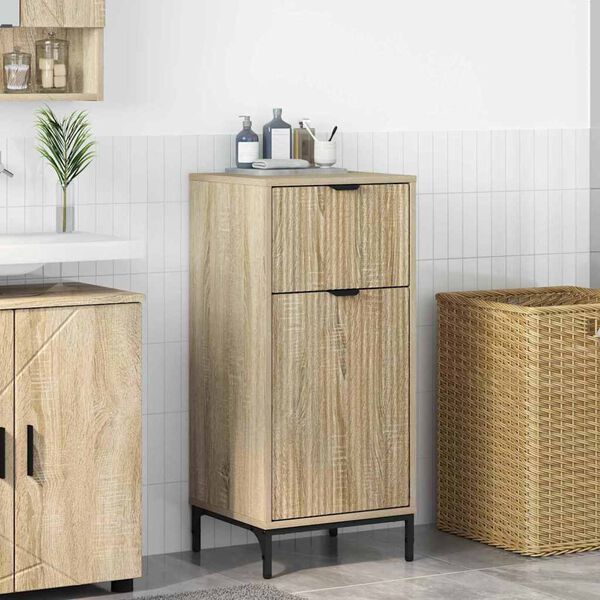 vidaXL Gabinete de Ba&ntilde;o con caj&oacute;n Roble Sonoma 39,5 x 36 x 88 cm