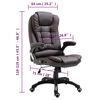 vidaXL Silla de oficina de cuero sint&eacute;tico marr&oacute;n