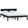 vidaXL Estructura de cama sin colch&oacute;n madera maciza negro 140x190 cm