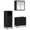 vidaXL Juego de muebles de ba&ntilde;o 3 uds. Roble Negro 60 x 33 x 60 cm