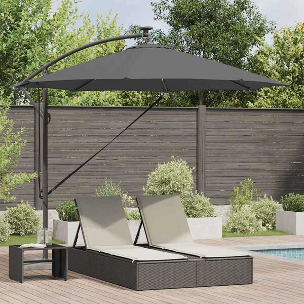 vidaXL Parasol de cantilever tipo plátano Antracita 294 x 294 x 248 cm