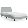 vidaXL Estructura de cama Dover terciopelo gris claro 100x190 cm