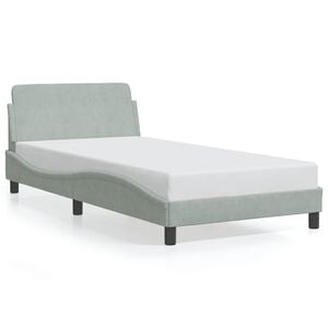 vidaXL Estructura de cama Dover terciopelo gris claro 100x190 cm