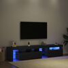 vidaXL Muebles de TV con Luces LED 2 pcs Roble Negro Grande