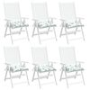 vidaXL Cojines para silla 6 uds tela estampado de hojas 40x40x7 cm