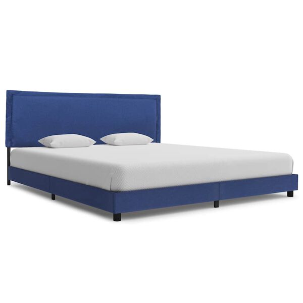 vidaXL Estructura de cama sin colch&oacute;n de tela azul 150x200 cm