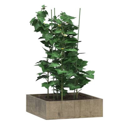vidaXL Soportes plantas jardín con 3 anillas 5 uds acero verde 75 cm