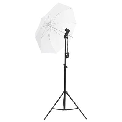 vidaXL Kit iluminación de estudio fotográfico con fondos y paraguas