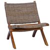 vidaXL Silla de rat&aacute;n kubu natural y madera maciza de caoba