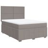 vidaXL Cama box spring con colch&oacute;n tela gris taupe 140x190 cm
