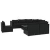vidaXL Set de muebles de jard&iacute;n 9 pzas y cojines rat&aacute;n sint&eacute;tico negro