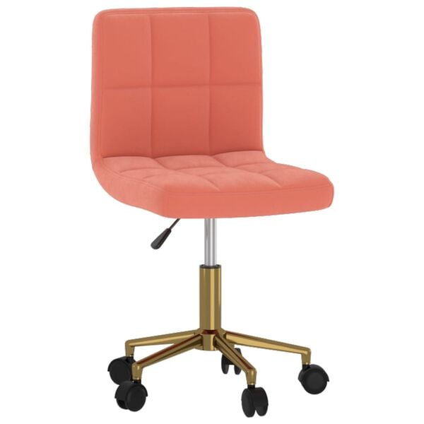 vidaXL Sillas de comedor giratorias 4 unidades de terciopelo rosa