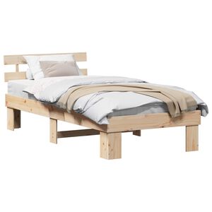 vidaXL Estructura de cama Natural 80 x 200 cm Madera de pino macizo