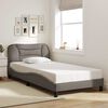 vidaXL Estructura de cama sin colch&oacute;n Hvar tela gris taupe 100x200 cm