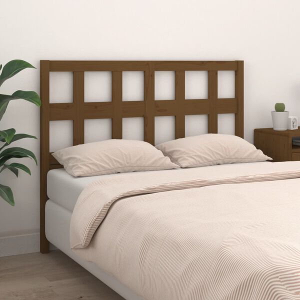 vidaXL Cabecero de cama madera maciza pino marr&oacute;n miel 185,5x4x100 cm