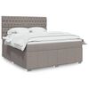 vidaXL Cama box spring con colch&oacute;n tela gris taupe 180x200 cm