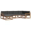 vidaXL Conjunto de sof&aacute;s de exterior 6 pcs Natural y Antracita