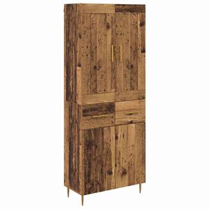 vidaXL Aparador alto con caj&oacute;n Madera envejecida 69,5 x 34 x 180 cm