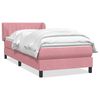 vidaXL Cama box spring con colch&oacute;n terciopelo rosa 80x220 cm