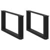 vidaXL Patas para mesa de centro en forma de U (2 unidades), color negro, 70 x (30-31) cm, acero