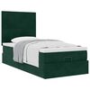 vidaXL Estructura de cama otomana colchones terciopelo verde oscuro