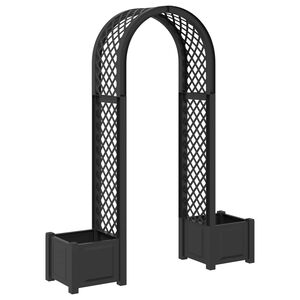 vidaXL Arco de Rosas con Plantador Gris antracita 168,5 x 43 x 207 cm