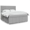 vidaXL Cama box spring con colch&oacute;n tela gris claro 180x200 cm