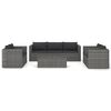 vidaXL Set de muebles de jard&iacute;n 8 pzas y cojines rat&aacute;n sint&eacute;tico gris