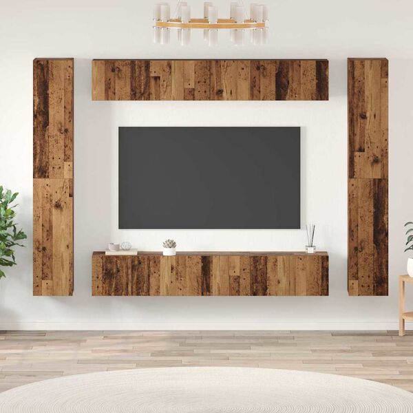 vidaXL Conjunto de mueble de TV 10 pcs Madera envejecida