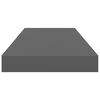 vidaXL Estante flotante de pared MDF gris brillo 60x23,5x3,8 cm