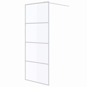 vidaXL Mampara de ducha vidrio ESG transparente blanco 80x195 cm