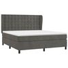 vidaXL Cama box spring con colch&oacute;n terciopelo gris oscuro 180x200 cm