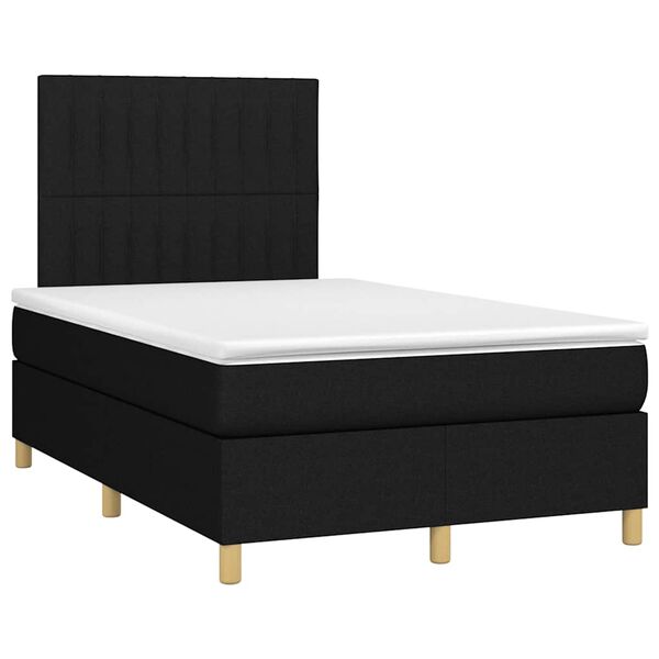 vidaXL Cama box spring con colch&oacute;n tela negro 120x190 cm