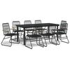 vidaXL Juego de comedor de jard&iacute;n 9 piezas rat&aacute;n PVC negro