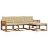 vidaXL Conjunto de sof&aacute;s de exterior 4 uds. Natural y Beige
