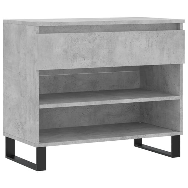 vidaXL Mueble zapatero madera contrachapada gris hormigón 70x36x60 cm