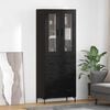 vidaXL Aparador alto con caj&oacute;n 2 pcs Roble Negro Madera de ingenier&iacute;a