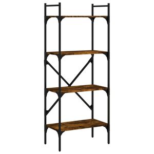 vidaXL Librer&iacute;a de 4 estantes madera roble ahumado 56x31,5x138,5 cm