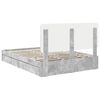 vidaXL Cama con almacenamiento con cabecera Gris Concreto 140 x 190 cm