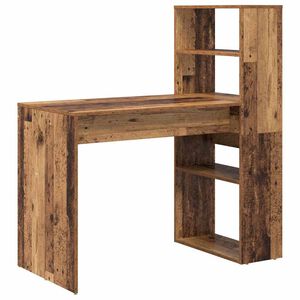 vidaXL Escritorio Madera envejecida Madera de ingenier&iacute;a