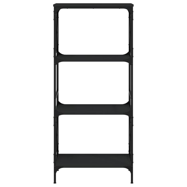 vidaXL Librería de 4 estantes madera ingeniería negro 59x35x132 cm