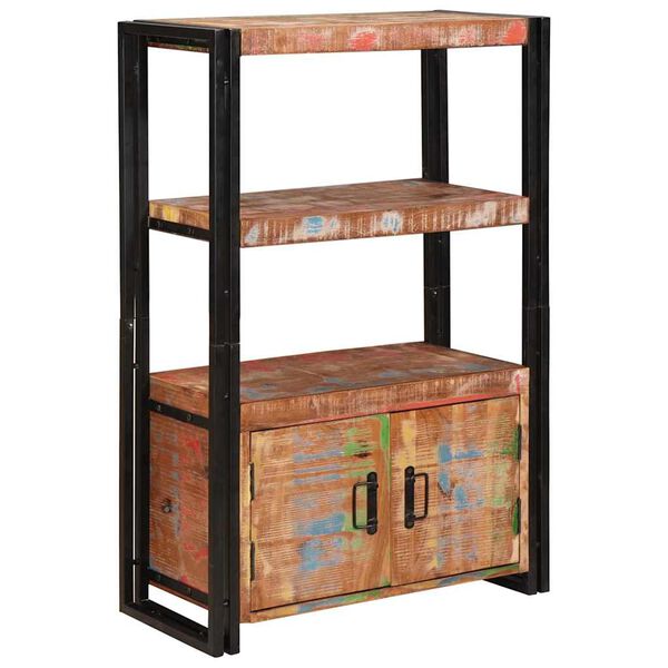 vidaXL Estante de Libros con Puertas Madera Recuperada S&oacute;lida y Metal