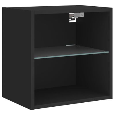 vidaXL Muebles de TV de pared con LED 5 pzas madera ingeniería negro