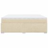 vidaXL Cama box spring con colch&oacute;n tela color crema 200x200 cm