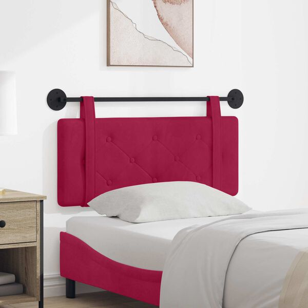 vidaXL Cabecera Colgante Rojo vino 110 x 55 x 5 cm Terciopelo